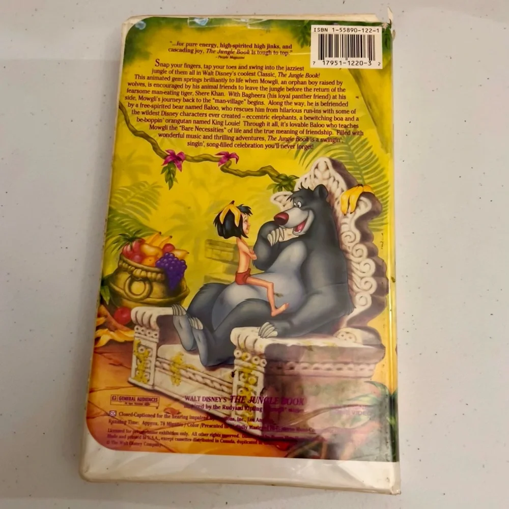 Disney’s The Jungle Book Black Diamond The Classics VHS Movie 1122